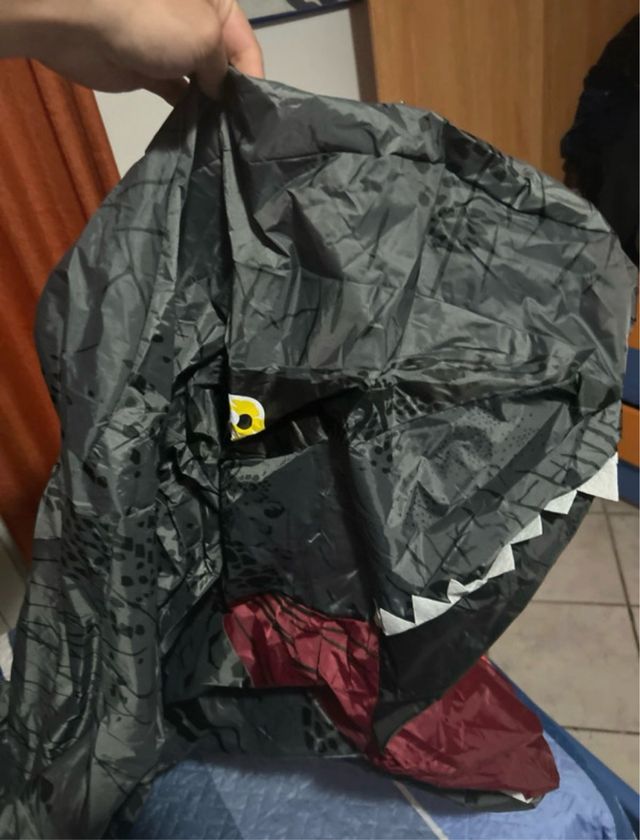 Costume Dinosauro Gonfiabile Nero Rosso