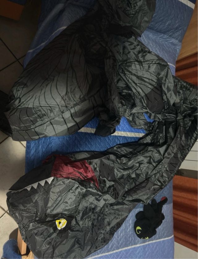 Costume Dinosauro Gonfiabile Nero Rosso