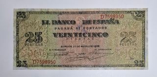 25 Pesetas 1938 Serie D759