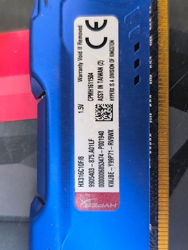 HyperX Fury DDR3 8GB lote valor 120€