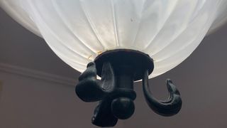 Lámpara colgante salón cristal y forja ,