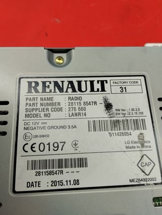 Radio GPS TRC Renault Kadjar 28115 8547R