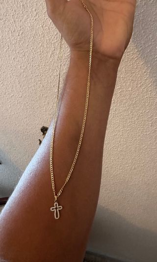 Cadena Cubana 50cm con dije cruz