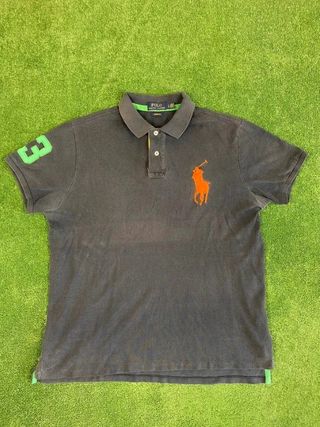 Ralph Lauren Polo Shirt Black Large Logo Red