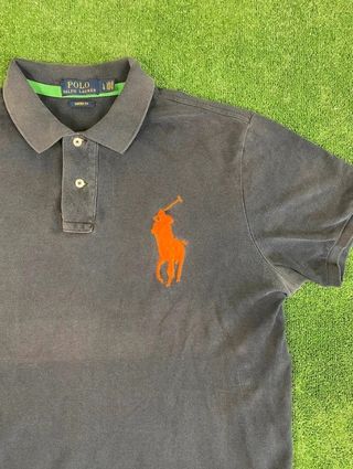 Ralph Lauren Polo Shirt Black Large Logo Red