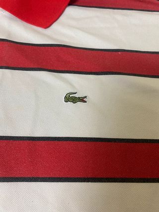 Lacoste Polo White Red Classic Edition Vintage