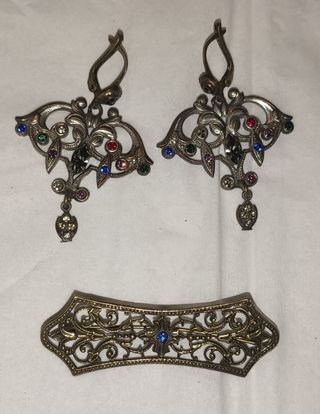 Conjunto Baturra Antiguo Pendientes y Broche