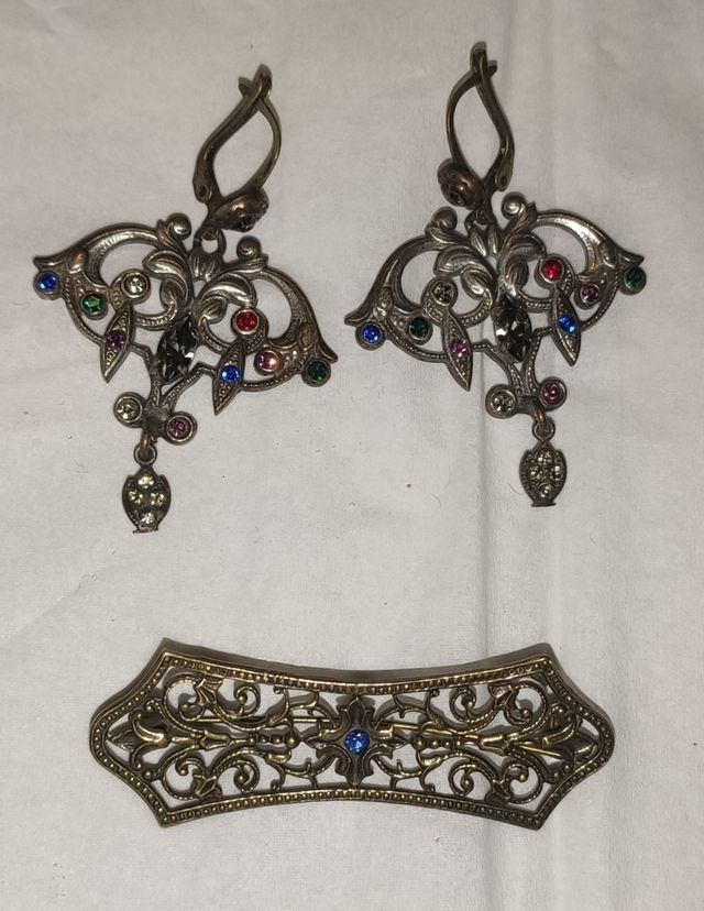 Conjunto Baturra Antiguo Pendientes y Broche