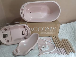 Bañera para bebé digital led rosa con asiento