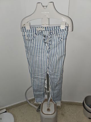 Pantalones Stradivarius rayas azules y blancas T.X