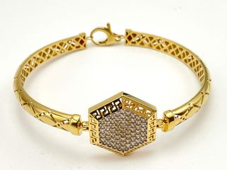 brazalete oro 18k con circonita