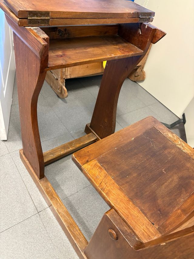Pupitre antiguo madera colegio
