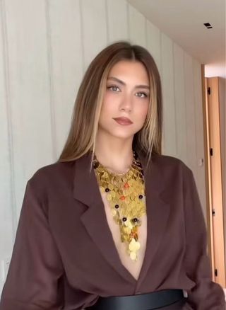 Collar Zara 2025 Abalorios Dorado Multicolor