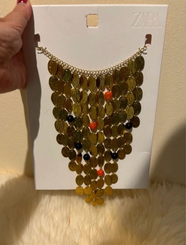 Collar Zara 2025 Abalorios Dorado Multicolor