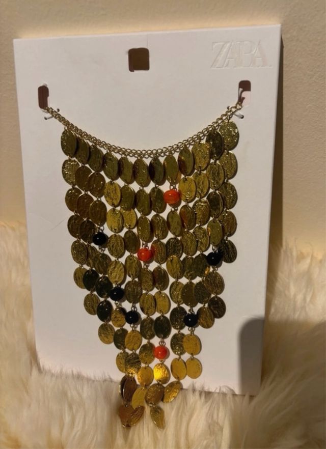 Collar Zara 2025 Abalorios Dorado Multicolor