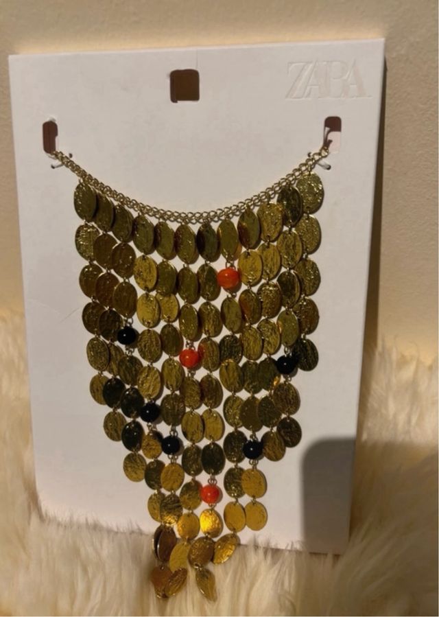 Collar Zara 2025 Abalorios Dorado Multicolor