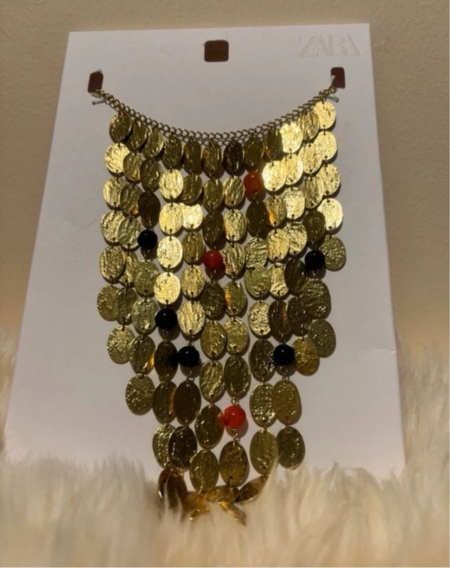 Collar Zara 2025 Abalorios Dorado Multicolor