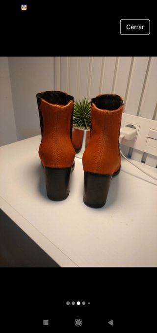 Botines piel potro naranja t.37