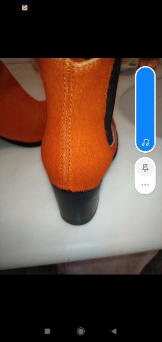 Botines piel potro naranja t.37