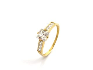sortija oro 18k con piedra con circonita t. 17 (18,16 mm)