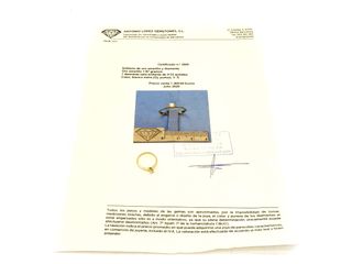 sello oro 18k con piedra con diamante