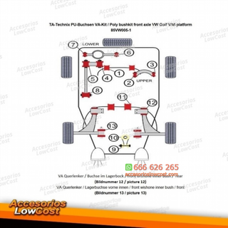 Kit de casquillos de PU-​Buchsen TA Technix 8 pie