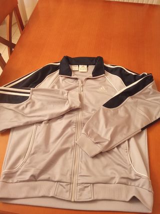 Chaqueta chándal Adidas gris y negra