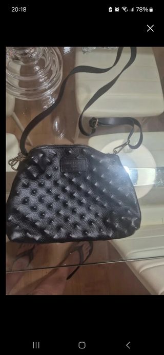 Bandolera piel Carrusel negra tachuelas