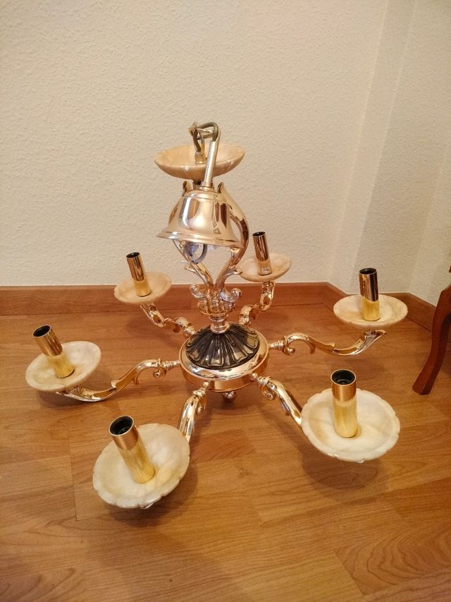 Lámpara de techo bronce antigua