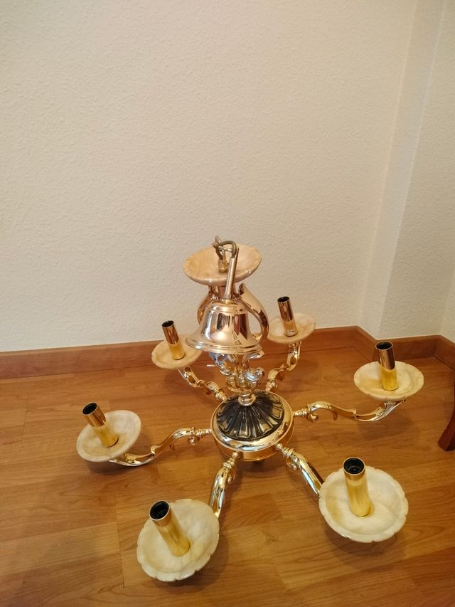 Lámpara de techo bronce antigua