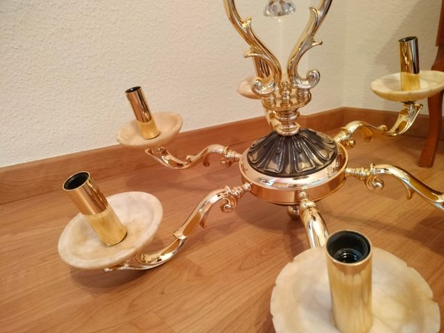 Lámpara de techo bronce antigua