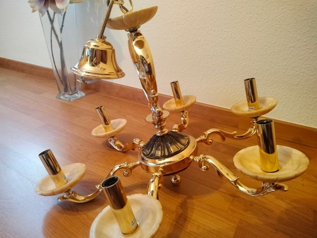 Lámpara de techo bronce antigua