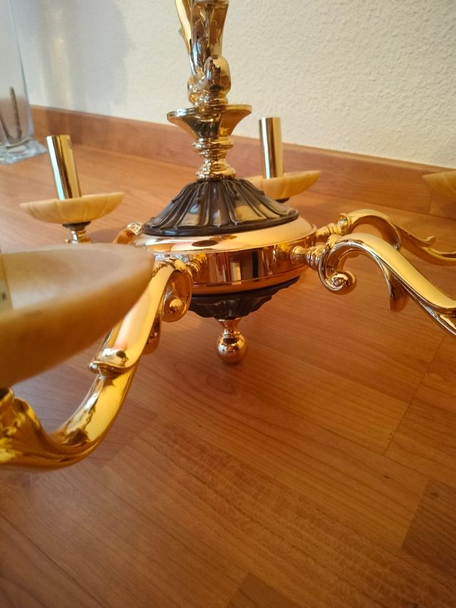 Lámpara de techo bronce antigua