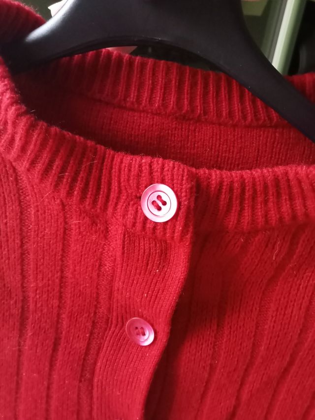 Cardigan donna rosso in misto lana
