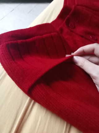 Cardigan donna rosso in misto lana