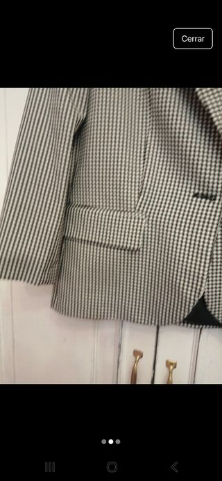 Blazer pata de gallo blanco y negro