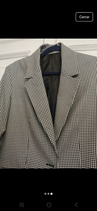 Blazer pata de gallo blanco y negro