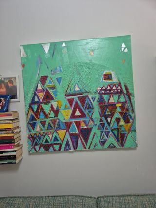 Quadro polimerico tecnica mista su tela