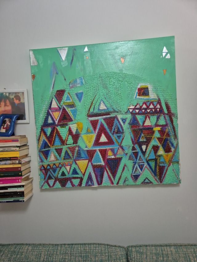 Quadro polimerico tecnica mista su tela