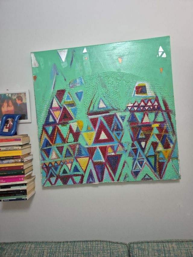 Quadro polimerico tecnica mista su tela