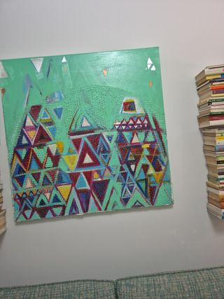 Quadro polimerico tecnica mista su tela