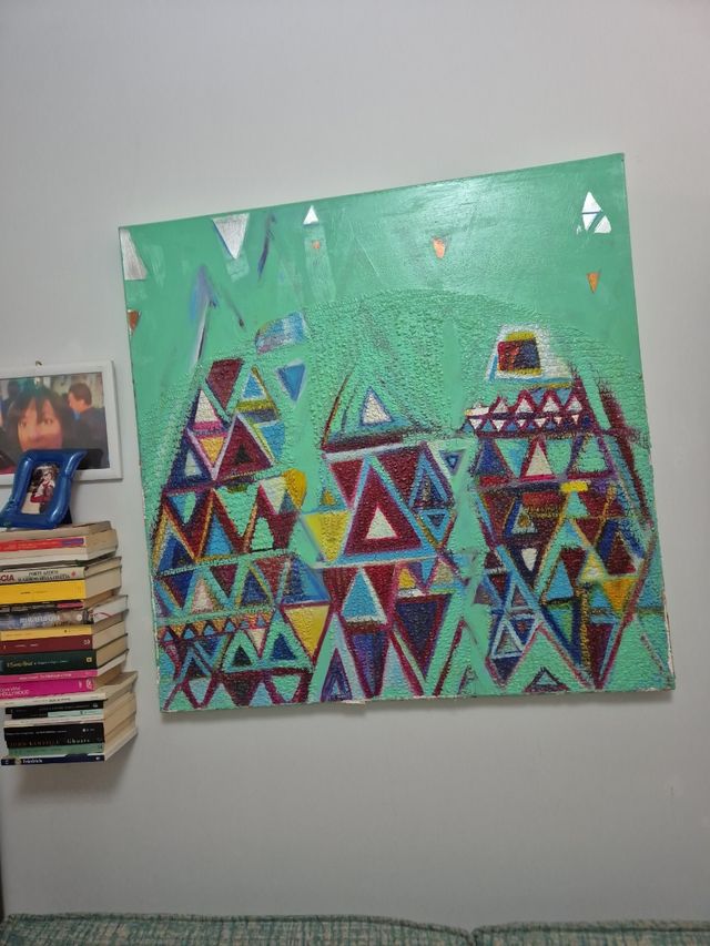 Quadro polimerico tecnica mista su tela