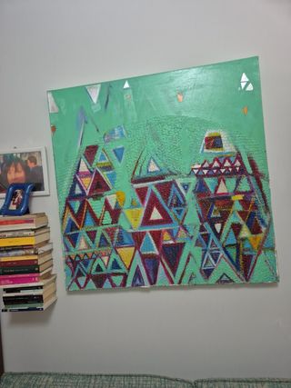 Quadro polimerico tecnica mista su tela