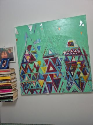 Quadro polimerico tecnica mista su tela