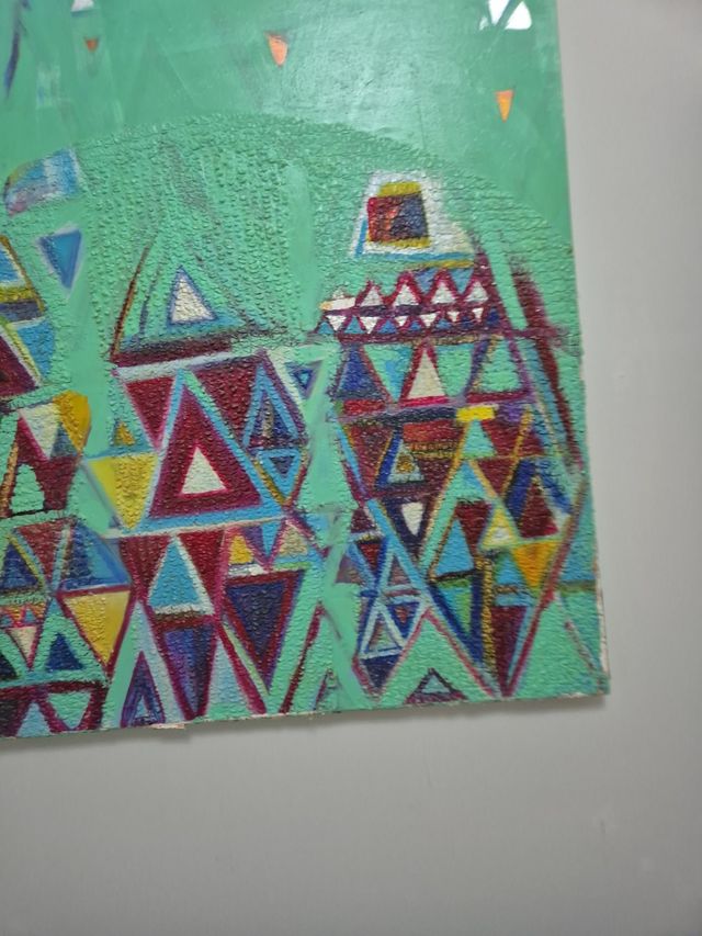 Quadro polimerico tecnica mista su tela