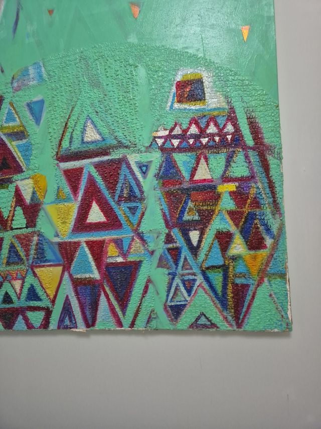 Quadro polimerico tecnica mista su tela