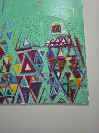 Quadro polimerico tecnica mista su tela