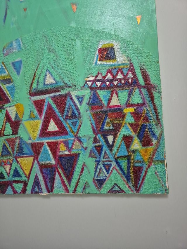 Quadro polimerico tecnica mista su tela