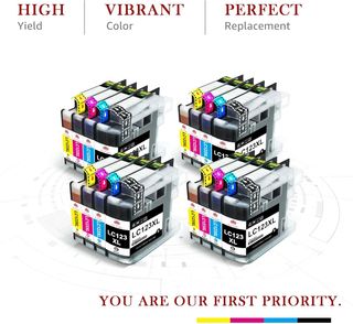 Toner Kingdom LC-123XL 16 Cartuchos de Tinta Compatibles para Brother LC123