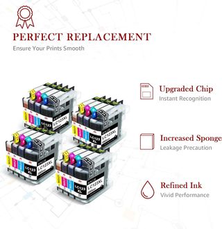 Toner Kingdom LC-123XL 16 Cartuchos de Tinta Compatibles para Brother LC123